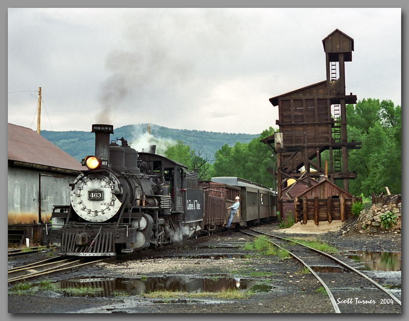 Photo: Cumbres & Toltec #463 at Chama, NM coal tipple