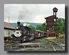 Photo: Cumbres & Toltec Mudhen 463 passes the Chama coal tipple