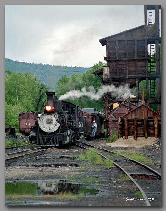 Photo: Cumbres & Toltec #463 at Chama, NM coal tipple