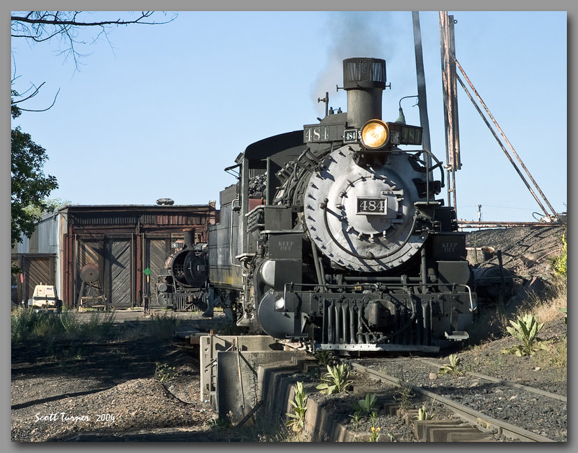 Photo: Cumbres & Toltec #484 at ashpit, Chama, NM