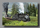 Photo: Cumbres & Toltec 484 and 487 doublehead near Coxo