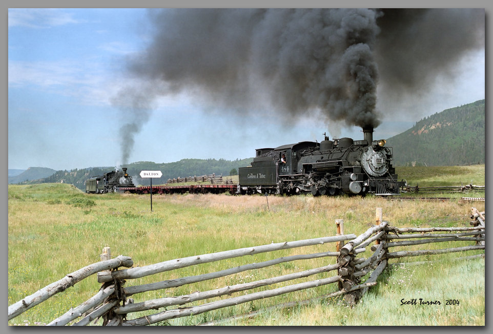 Photo: Cumbres & Toltec #484 & #487 doublehead at Dalton, NM