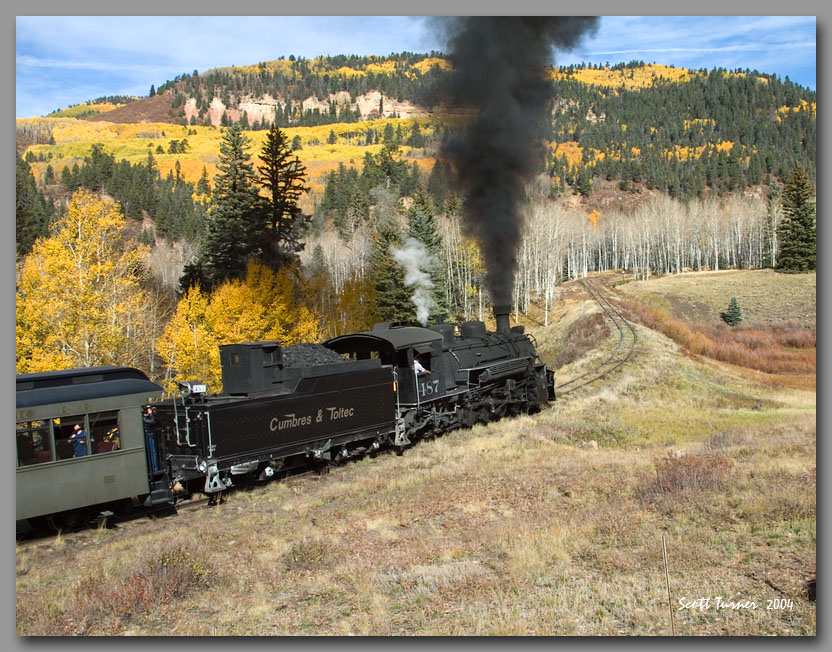 Photo: Cumbres & Toltec #487 exits the Narrows