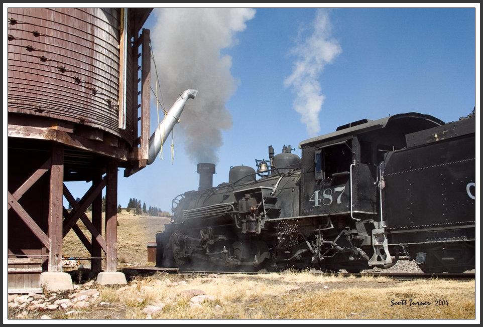 Photo: Cumbres & Toltec #487 at Osier tank