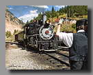 Photo: Georgetown Loop Consolidation 40 prepares to couple to its train in Silverplume, CO