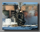 Photo: Nevada Northern 93 steams out of the East Ely, NV enginehouse