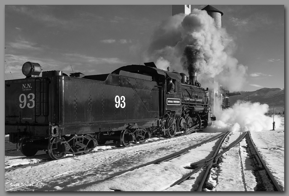 Photo: Nevada Northern #93 near coal tipple - East Ely, NV