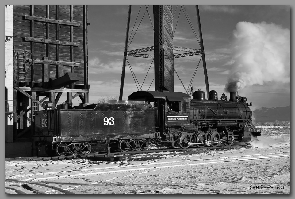 Photo: Nevada Northern #93 at coal tipple - East Ely, NV
