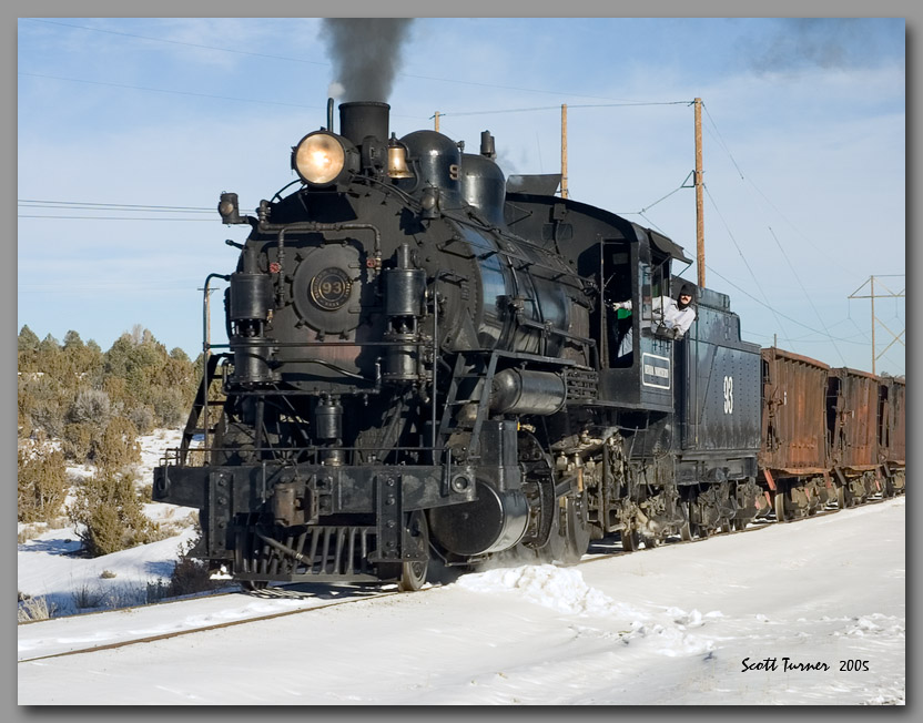 Photo: Nevada Northern RY #93 near Ruth, NV