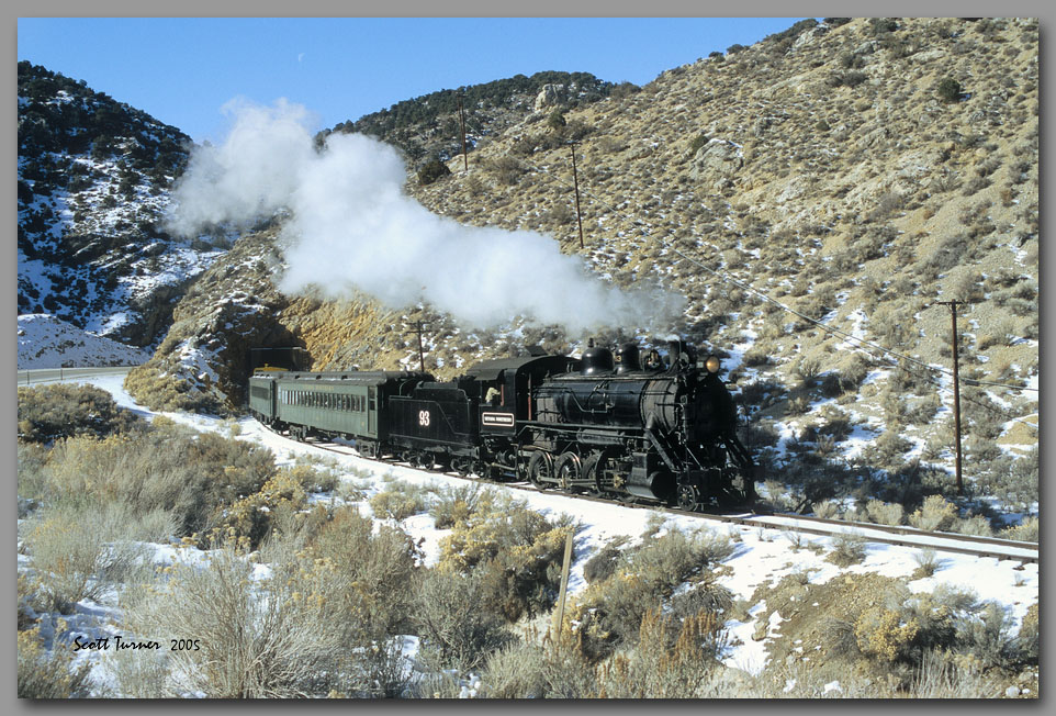 Photo: Nevada Northern #93 at Keystone branch tunnel