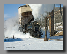 Photo: Nevada Northern 93 nears water plug in the East Ely, NV yard
