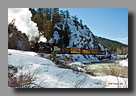 Photo: Durango & Silverton RR K-28 473 at the 'Repeat Curves' along the Animas River